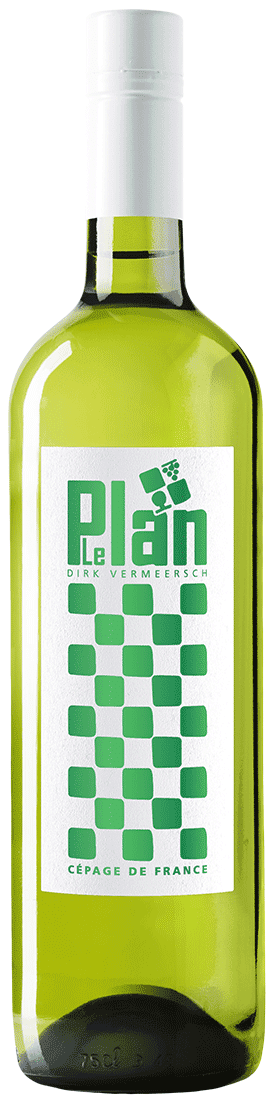 Bottle of white wine GP-Chardonnay LePlan-Vermeersch