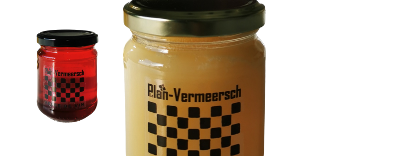 Sample of LePlan-Vermeersch home made products wine gelly and natural honey