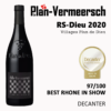 Vin rouge décanteur RS-DIEU meilleur rhône du salon 2020