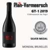 Bottle of wine Chateauneuf du Pape GT-1 silver medal mondial bruxelles LePlan-Vermeersch