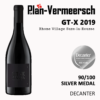 Bottle blend Grenache Syrah Carignan Mourvèdre Viognier GT-X wine silver medal Decanter LePlan-Vermeersch