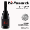 Bottle of wine chateauneuf du pape silver medal decanter Leplan-Vermeersch