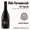Bouteille de GT-Syrah vin médaille d'argent mondial Bruxelles LePlan-Vermeersch